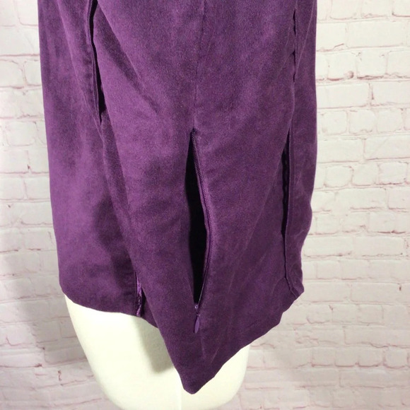 Travel Smith Suede Like Full Zip Purple Jacket - Size 12P - Picture 5 of 11